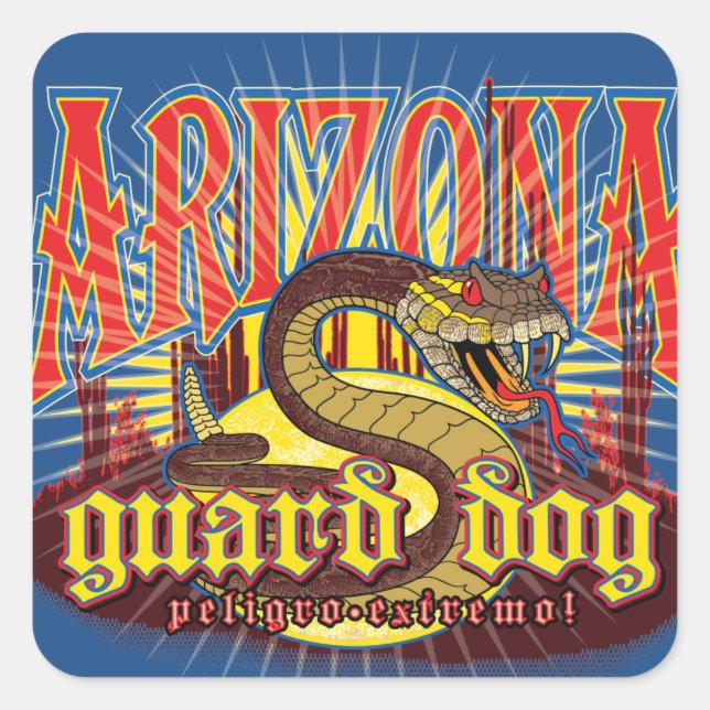 Arizona Snake on Guard Square Sticker (Front)