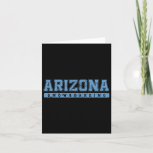 Arizona Snowboarding Sky Blue Vintage Text Card