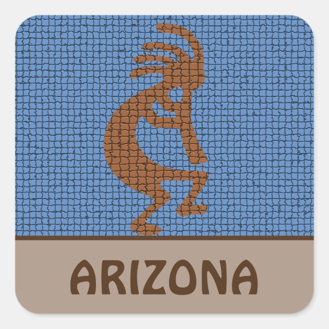 Arizona Southwest  Mosaic Musical Kokopelli Square Sticker (Front)