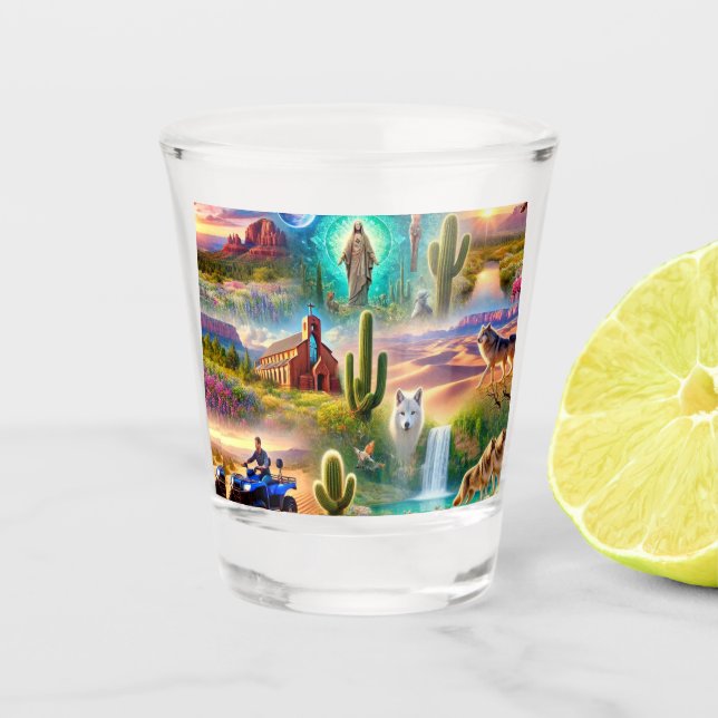 Arizona Spiritual Trip Shot Glass (Front)