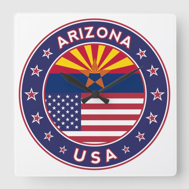 Arizona Square Wall Clock (Front)