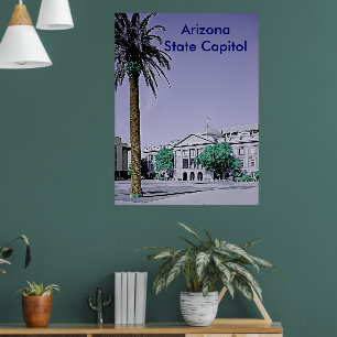 Arizona State Capitol Retro with Touch of Colour Poster