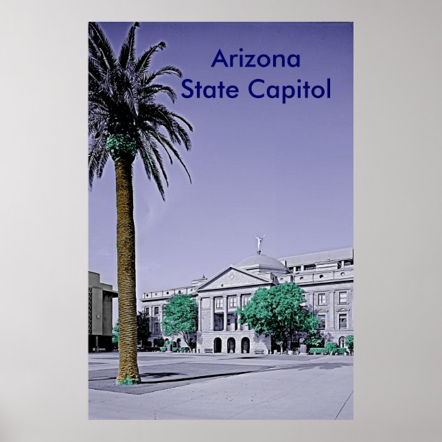 Arizona State Capitol Retro with Touch of Colour Poster (Front)