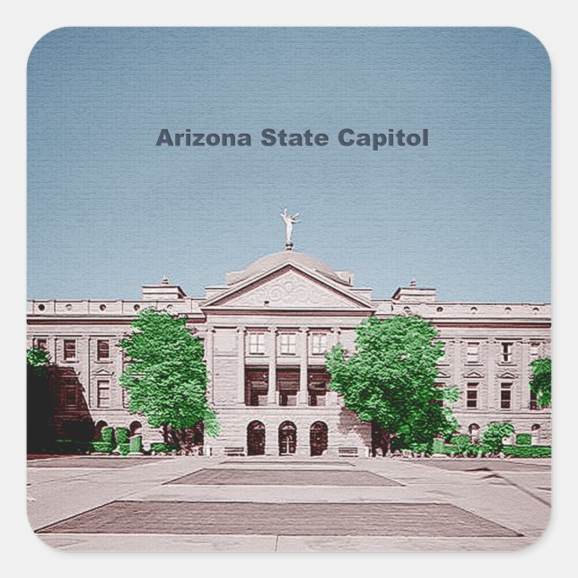 Arizona State Capitol Tinted Colourized Square Sticker (Front)