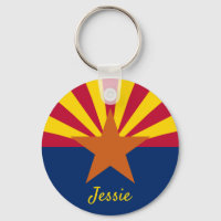 Arizona State Flag Customise Name Keychain Bag Tag