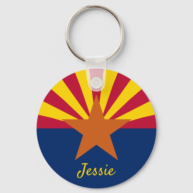 Arizona State Flag Customise Name Keychain Bag Tag (Front)