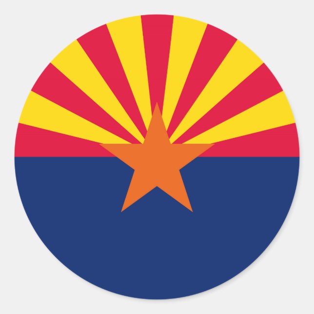 Arizona State Flag Design Classic Round Sticker (Front)