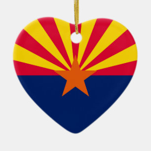 Arizona State Flag Design Decor Ceramic Tree Decoration