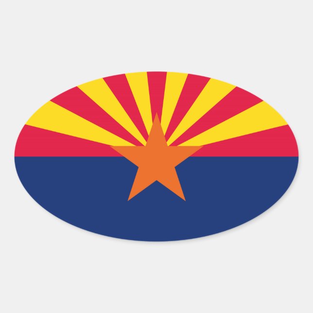 Arizona State Flag Design Oval Sticker (Front)
