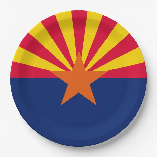 Arizona State Flag Design Paper Plate (Front)