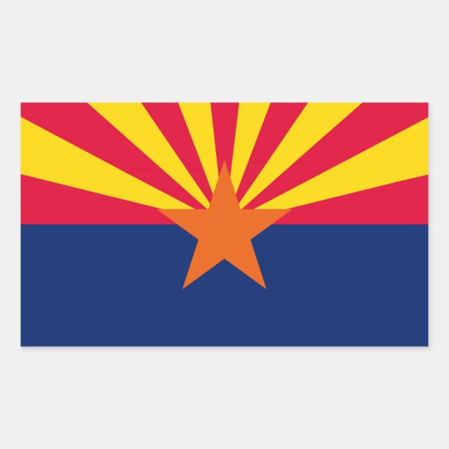 Arizona State Flag Design Rectangular Sticker (Front)