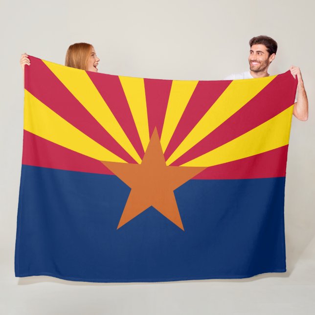 Arizona State Flag Fleece Blanket (In Situ)