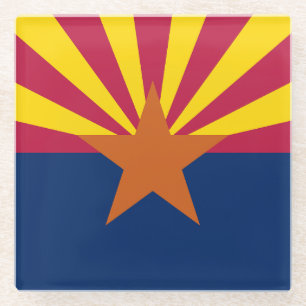 Arizona State Flag Glass Coaster