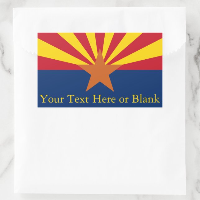 Arizona State Flag Image Personalise Name Rectangular Sticker (Bag)