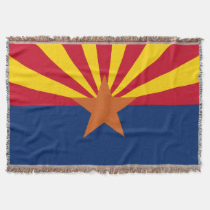 Arizona State Flag Image Throw Blanket