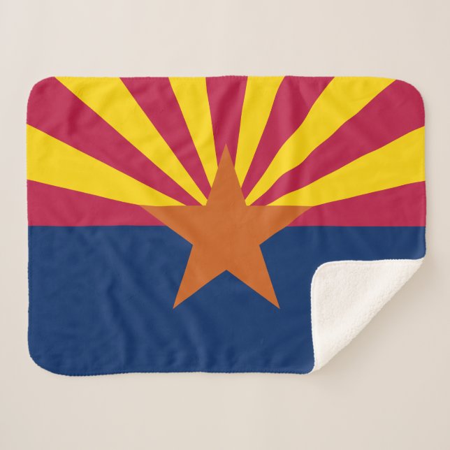 Arizona State Flag Sherpa Blanket (Front (Horizontal))