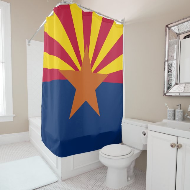 Arizona State Flag Shower Curtain (In Situ)