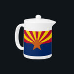 Arizona State Flag Teapot<br><div class="desc">Elevate your tea time with a touch of Arizona pride using our exclusive teapot featuring the flag of Arizona! Crafted with meticulous attention to detail, this teapot is more than just a vessel for your favourite brews; it’s a celebration of Arizona heritage and cultural pride. The design prominently showcases the...</div>