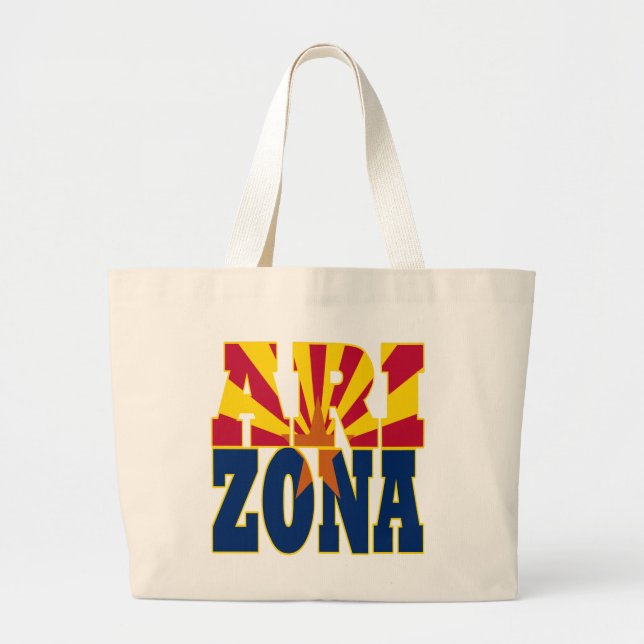 Arizona state flag text large tote bag (Front)