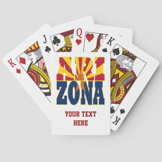 Arizona state flag text playing cards (Back)
