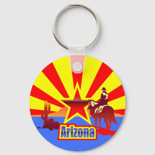 Arizona State Flag Vintage Drawing Key Ring