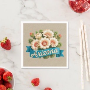 Arizona State Flowers Emblem Napkin