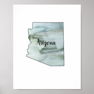 Arizona State Illustration Poster