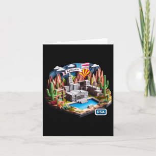 Arizona State In Usa Sticker Card