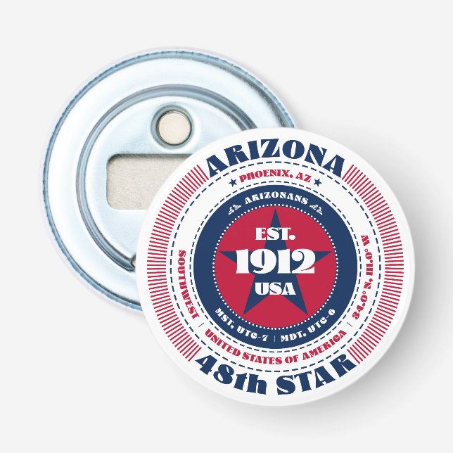 Arizona State Information Circle Bottle Opener (Front)