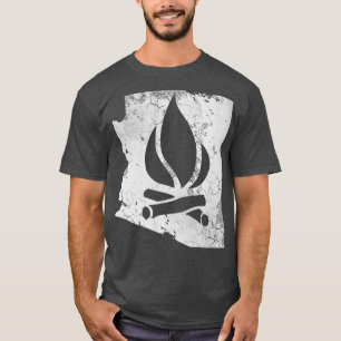 Arizona State Map Camping Camp Fire Camper Outrs T-Shirt