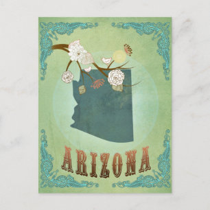 Arizona State Map – Green Postcard