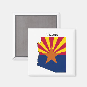 Arizona State Map State Flag Magnet