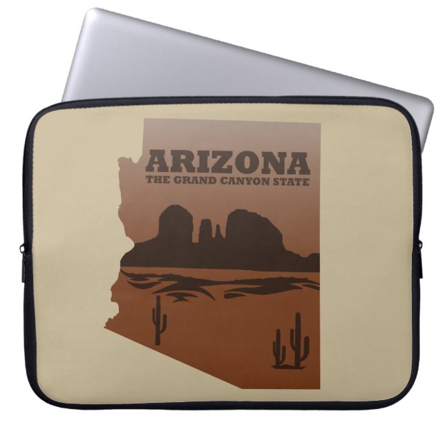 Arizona state map vintage laptop sleeve (Front)