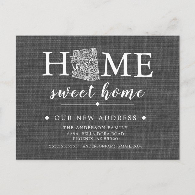 Arizona State Moving Announcement Post Card (Front)