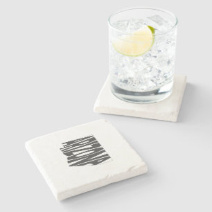 Arizona State Name Word Art Black Stone Coaster