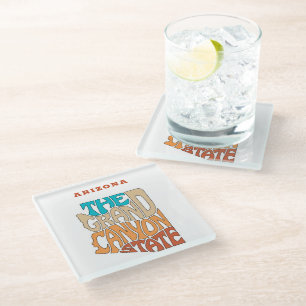 Arizona State Nickname Word Art Glass Coaster