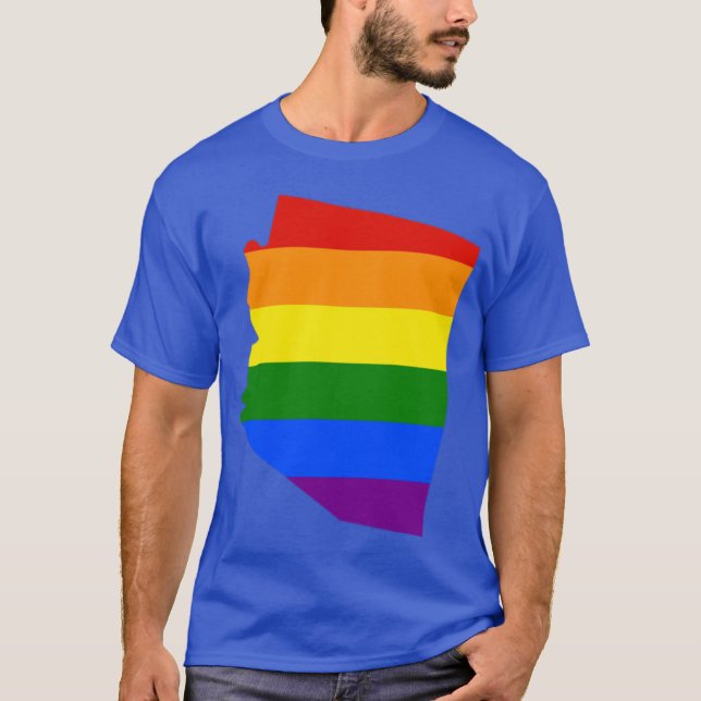 Arizona State Outline Pride Flag T-Shirt (Front)