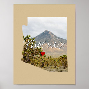 Arizona State Photo insert and town name Poster