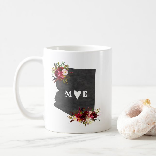 Arizona State Rustic Country Wedding Monogram Coffee Mug (With Donut)