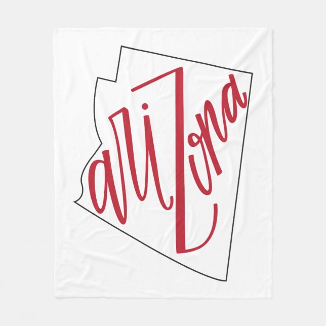 Arizona | State Typography Design Fleece Blanket (Front)