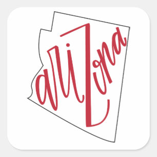 Arizona   State Typography Design Square Sticker