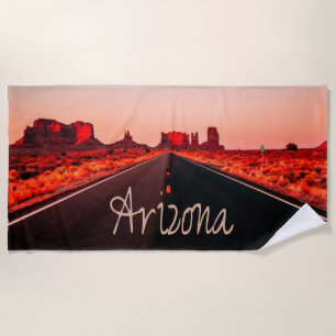 Arizona Sunrise Desert Red Rocks Beach Towel