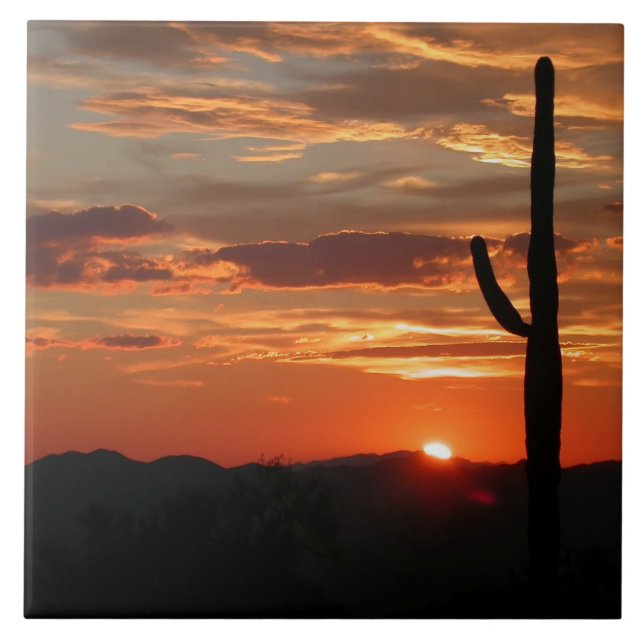 Arizona Sunset, beautiful colours, Tile (Front)