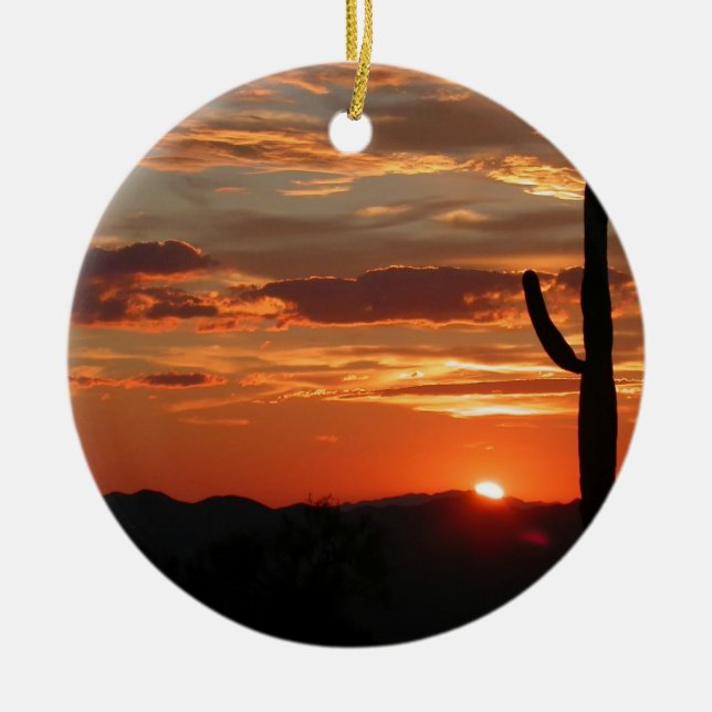 Arizona Sunset--Breathtaking, Ceramic Tree Decoration (Front)