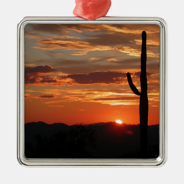 Arizona Sunset--Breathtaking, Metal Tree Decoration (Front)