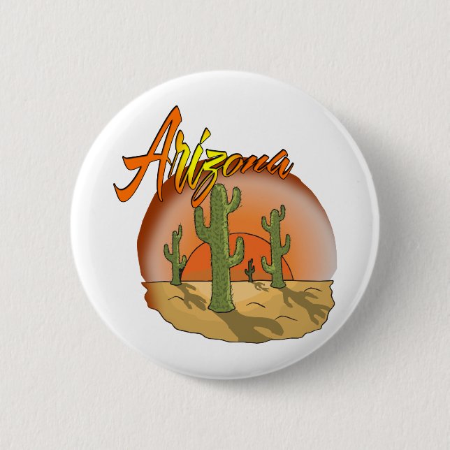 ARIZONA Sunset Cactus 6 Cm Round Badge (Front)