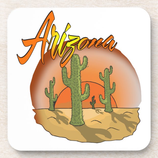 Arizona Sunset Cactus Coaster (Front)