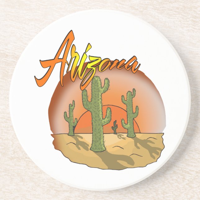 Arizona Sunset Cactus Coaster (Front)