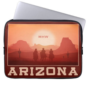 Arizona Sunset custom monogram laptop sleeves