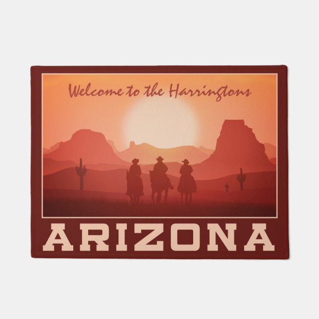 Arizona Sunset custom name door mats (Front)
